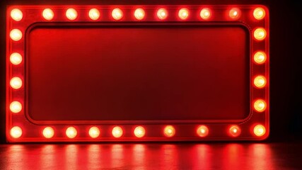 Poster - Bright and Colorful Light Frame with Red, Blue, and Purple Bulbs on Dark Background for Creative Advertising and Entertainment Promotions
