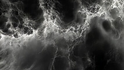 Poster - Abstract Black and White Water Texture with Rippling Waves and Bubbling Foam Forming Dynamic Patterns in a Captivating Visual Display