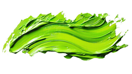 Poster - green acrylic paint stroke on transparent background