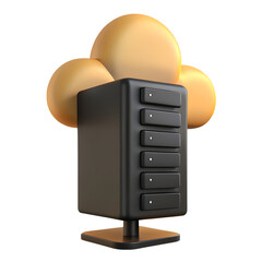 Fototapete - Server room rack. Internet network. 3d rendering isolated on white background. Cartoon plastic style icon