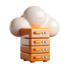 Fototapete - Server room rack. Internet network. 3d rendering isolated on white background. Cartoon plastic style icon