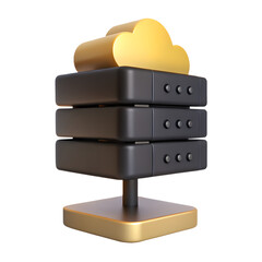 Fototapete - Server room rack. Internet network. 3d rendering isolated on white background. Cartoon plastic style icon