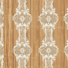 Poster - Subtle Wood Grain Seamless Pattern Intricate Lace like Design for Textile and Interior Projects