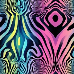 Poster - Wavy Distorted Zebra Stripes Optical Illusion Seamless Pattern Design