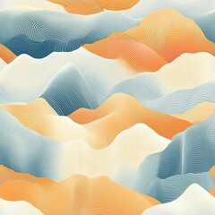 Poster - Abstract Seamless Pattern Wavy Grain Mountain Range Design