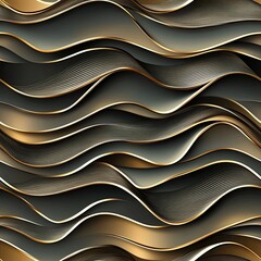 Poster - Abstract Metallic Texture Wavy Grain Pattern with Gradient Overlays for Modern Design