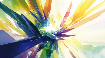 Leinwandbilder - Abstract Colorful Explosion, A Vivid Burst of Energy and Form