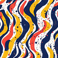 Poster - Seamless Pattern Wavy Grains with Irregular Splatters