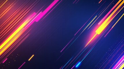 Leinwandbilder - Abstract Neon Lines, Dynamic Energy and Vibrant Hues