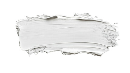 Poster - White paint brush stroke on transparent background creating abstract texture