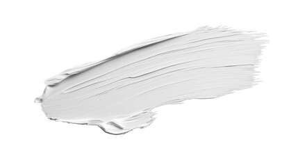 Poster - White paint brush stroke on transparent background creating abstract design