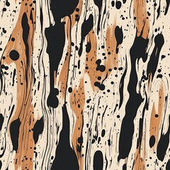Poster - Modern Seamless Pattern Wood Grain with Irregular Splatters