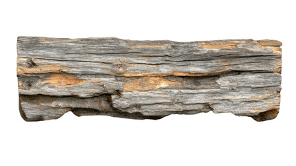 Leinwandbilder - Weathered reclaimed wood plank showing knots and grain on transparent background