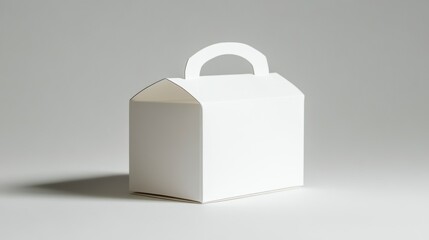 Aufkleber - White blank cardboard box with handle, isolated on gray background.