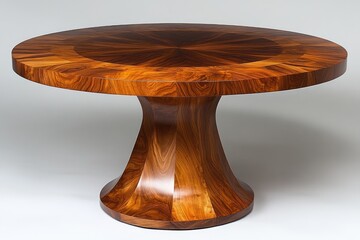 Poster - A beautiful round wood table with its decorative patterned top