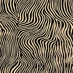 Poster - Woodcut Style Seamless Pattern Rippling Sand Texture Design for Print and Web
