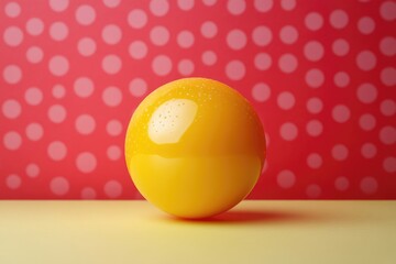 Poster - A bright yellow sphere sits on a contrasting yellow surface