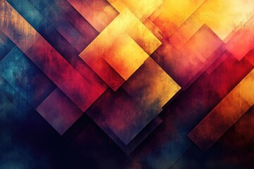Poster - Abstract design with colorful layered geometric shapes and gradients