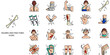 © bidhan - Injuries and Fractures simple concept 24 color icons set. Contains such injury, bone, break, trauma, healing .Vector illustration.