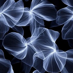 Poster - Luminous Overlapping Flower Seamless Pattern X Ray Style Design