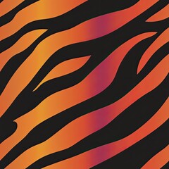 Poster - Gradient Sunset Zebra Print Seamless Pattern Design for Fashion and Textile