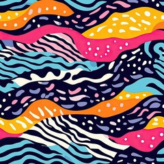 Poster - Abstract Wave Zebra Print Seamless Pattern Design for Fashion and Textile