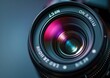 ©  Imagera - Close-up of a colorful camera lens reflecting light.