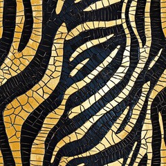 Poster - Striking Zebra Mosaic Abstract Animal Print for Fashion and Design