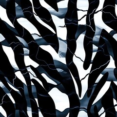 Poster - Jagged Lightning Zebra Stripes Seamless Pattern Design for Fashion and Textile
