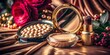© Chansom - Vintage Glamour Beauty Product Still Life: Elegant Cream Jar & Powder Compact