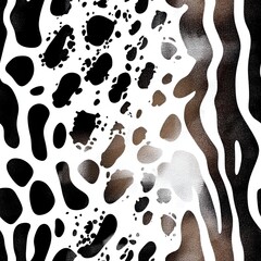 Poster - Seamless Gradient Zebra Stripes to Leopard Spots Pattern Design
