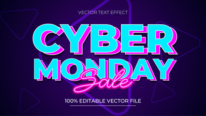 Poster - Cyber Monday editable text effect template in futuristic style