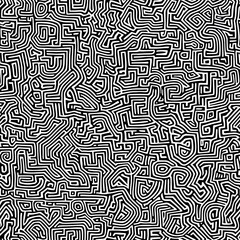 Poster - Intricate Labyrinth Zentangle Seamless Pattern Design for Textiles and Decor