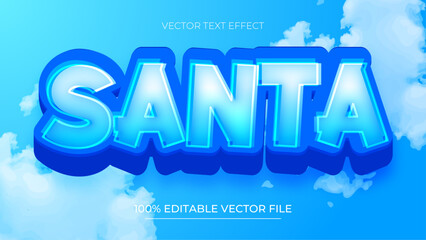 Poster - Santa editable text effect template Suitable for Winter and Christmas Season Theme