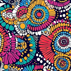Poster - Zentangle Mandala Bold Seamless Pattern Design for Textile Fashion and Web