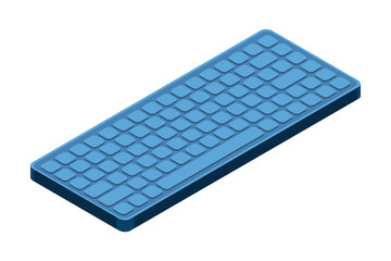 Leinwandbilder - Isometric computer keyboard. Personal computer hardware components. Modern computer keyboard. Vector illustration