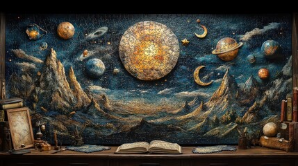Wall Mural - Cosmic landscape scene