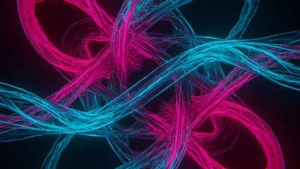 Fototapete - Vibrant motion graphics enhanced by neon LED lighting. An abstract, futuristic backdrop
