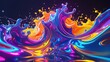 © Active Abdur Rouf - Colorful abstract wave with splashes and swirling patterns