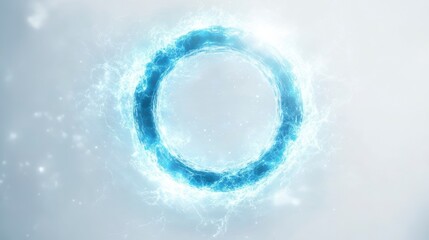 Poster - Abstract glowing blue energy circle ring.