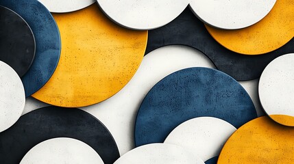 Aufkleber - Abstract circles of various colors and textures create a dynamic design