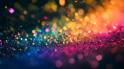 Poster - Colorful holographic wallpaper background vibrant sparkles digital art abstract environment close-up view dynamic concept