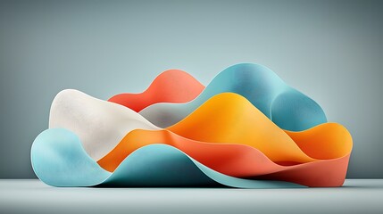 Poster - Abstract colorful wavy shapes