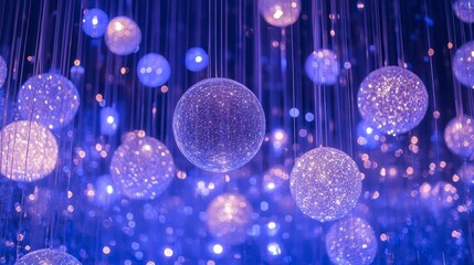 Poster - Glowing orbs hang from ceiling, creating a dreamy, ethereal atmosphere.