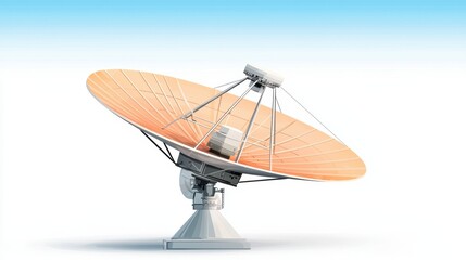 Poster - Satellite dish with a large, parabolic reflector, designed for receiving signals, set against a clear blue sky.