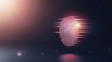 Poster - Abstract representation of a fingerprint with motion blur, evoking themes of identity and security in a digital context.