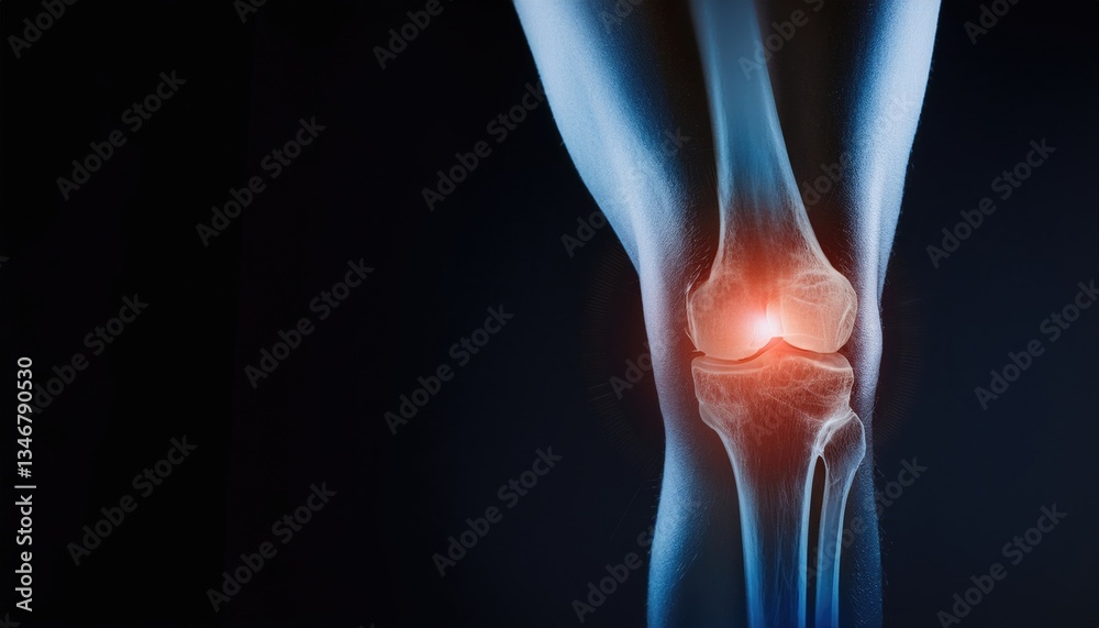 3d medical x ray of knee pain with arthritis inflammation and tendon ...