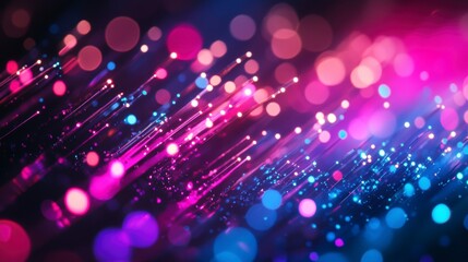 Poster - Abstract colorful light streaks, vibrant bokeh effect