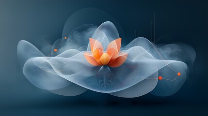 Poster - Abstract lotus flower design, ethereal and elegant