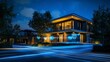 © thenort - Modern home with smart security system at night